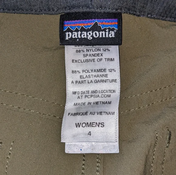 Patagonia Pants Womens Size 4 Green Hiking Outdoor Camping Nylon Pockets Ladies - Picture 7 of 7